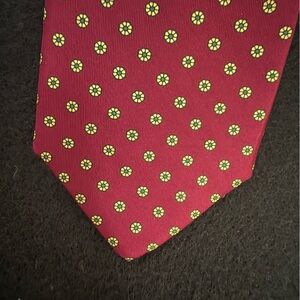Cromley & Finch All Silk Necktie - Burgundy & Yellow Floral